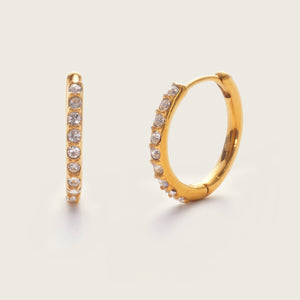 Gold Crystal Mini Hoops 12mm - Pre-order