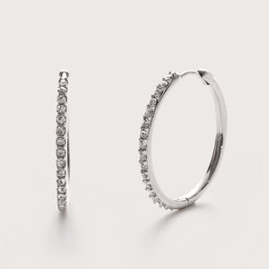 Silver Crystal Midi Hoops 20mm - Pre-order