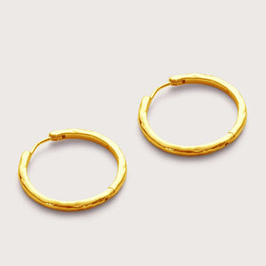 Gold Molten Midi Hoops 20mm Lifestyle