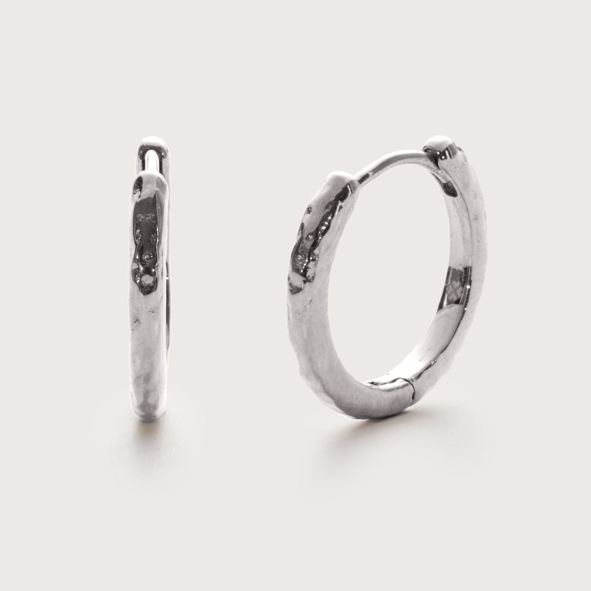 Silver Molten Mini Hoops 12mm