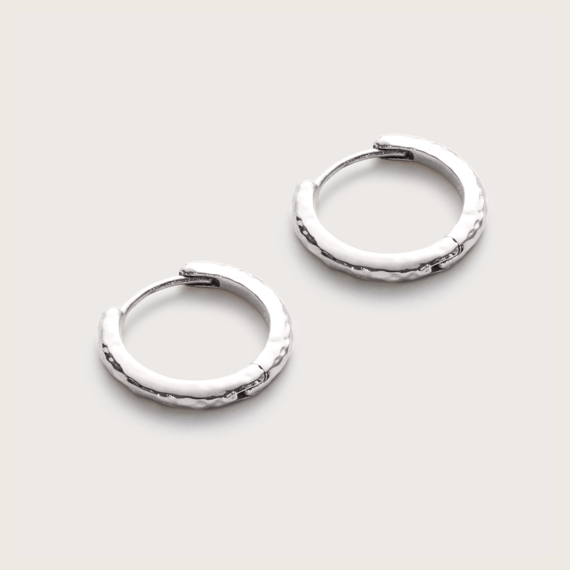 Silver Molten Mini Hoops 12mm