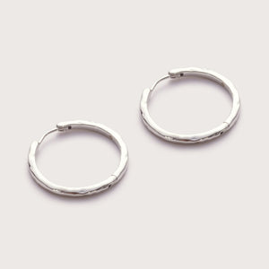 Silver Molten Midi Hoops 20mm Lifestyle