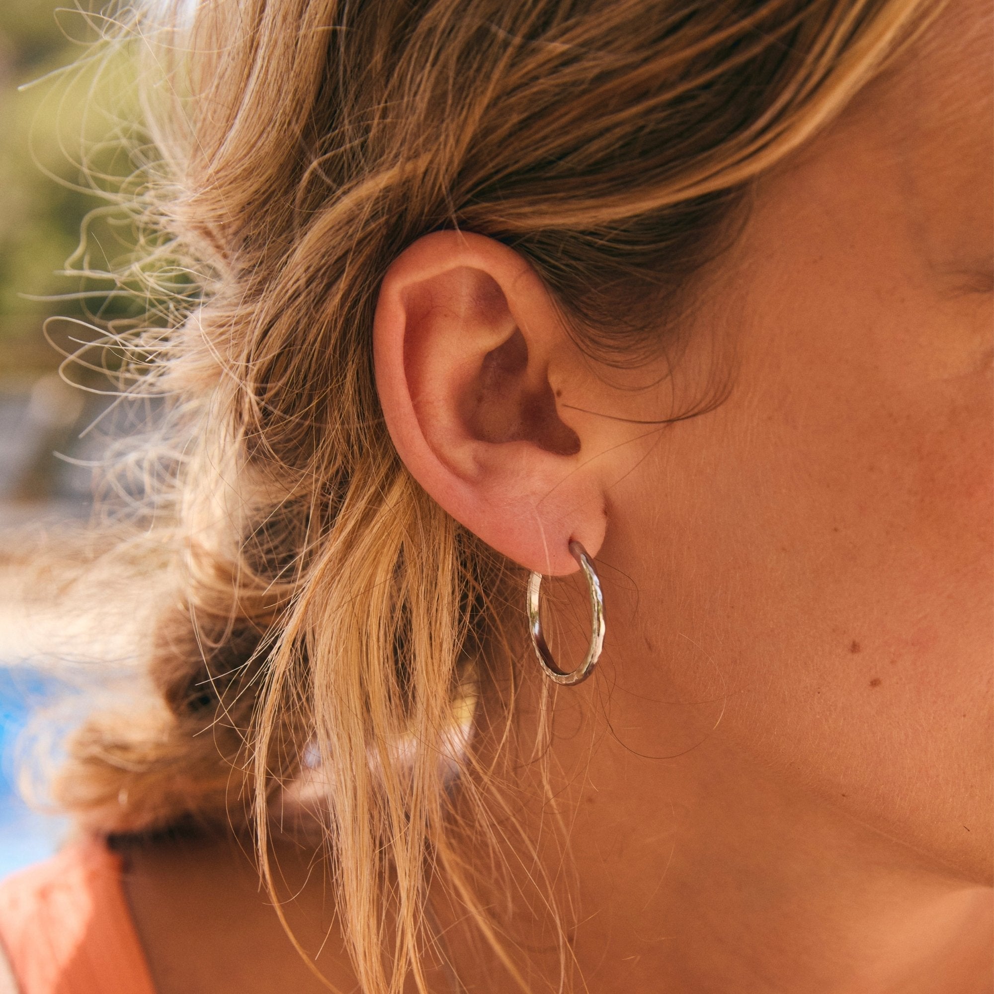 Silver Molten Midi Hoops 20mm