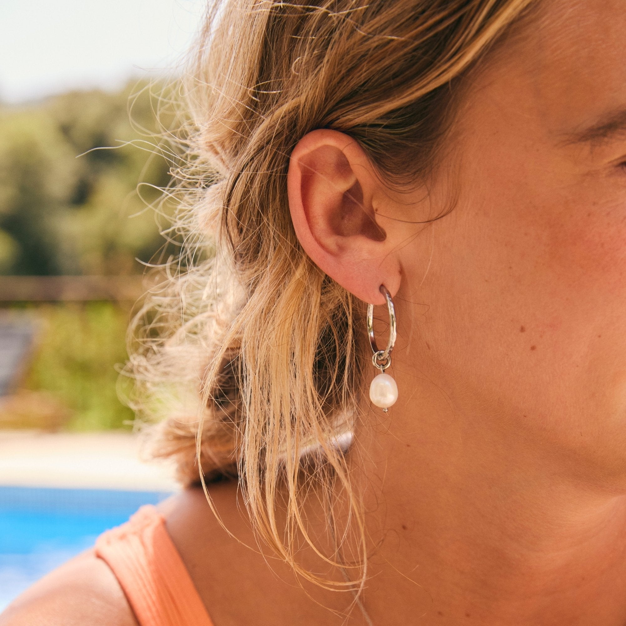 Silver Molten Midi Hoops 20mm