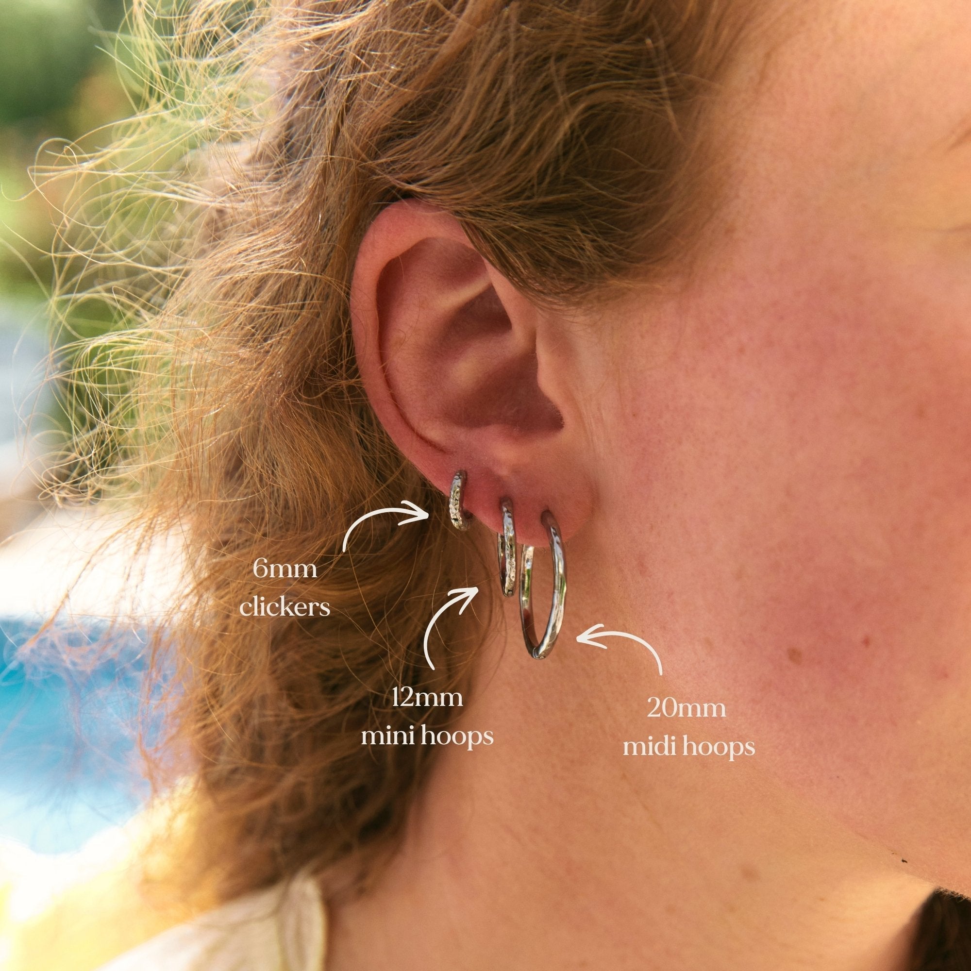 Silver Molten Mini Hoops 12mm