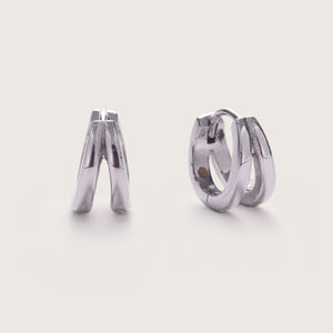 Silver Split Huggies