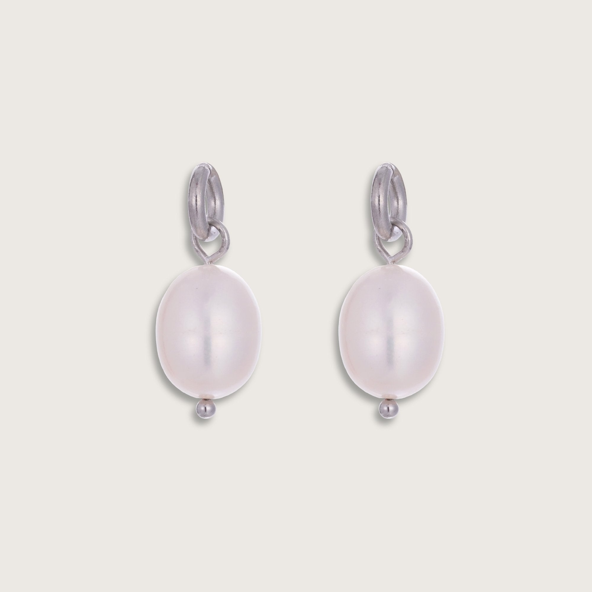 Silver Pearl Earring Charms