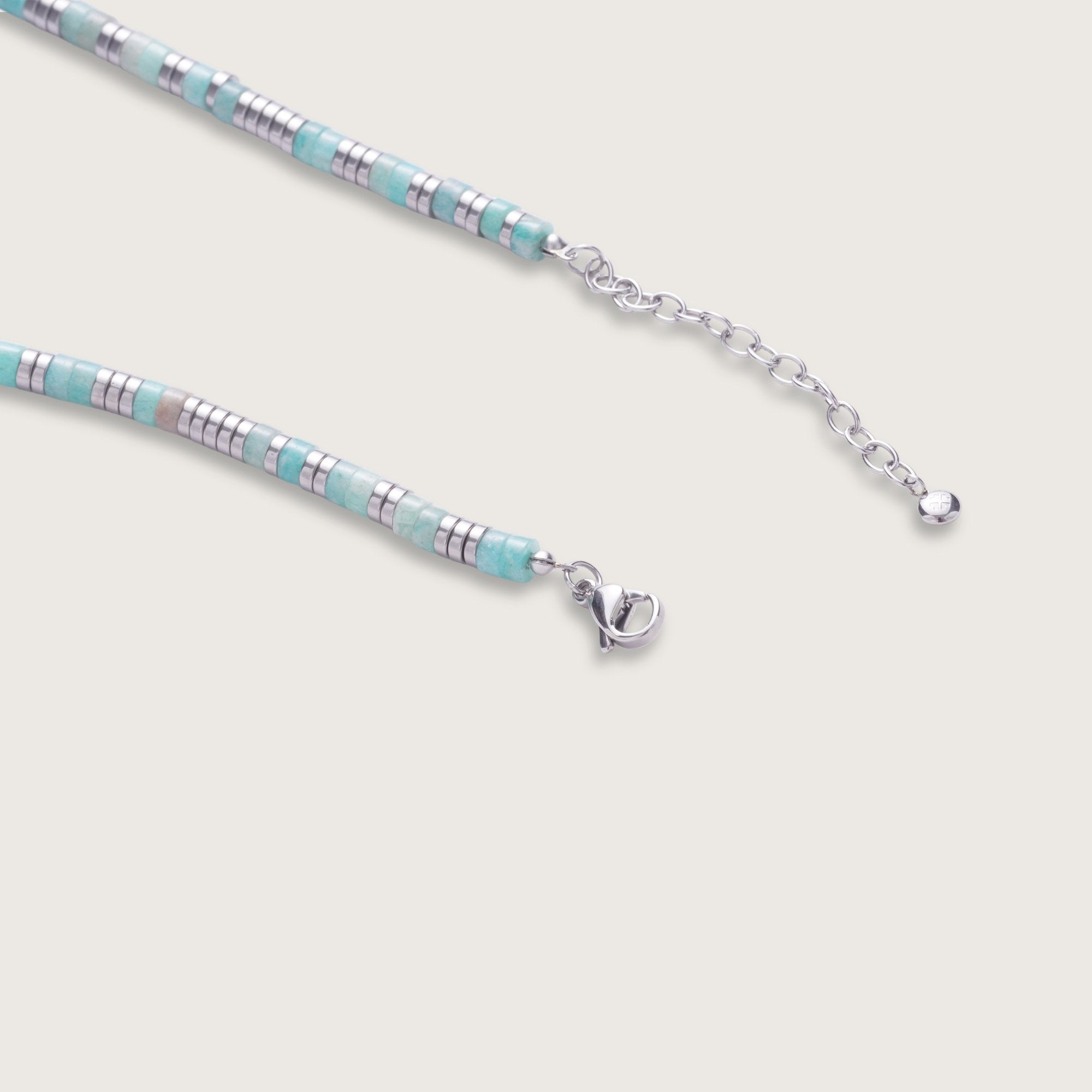 Silver Bahia Amazonite Beaded Necklace