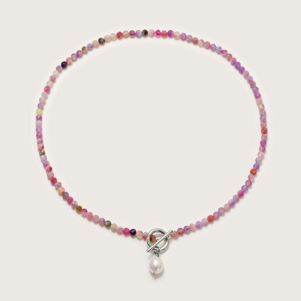 Silver Cala Tourmaline Pearl Necklace