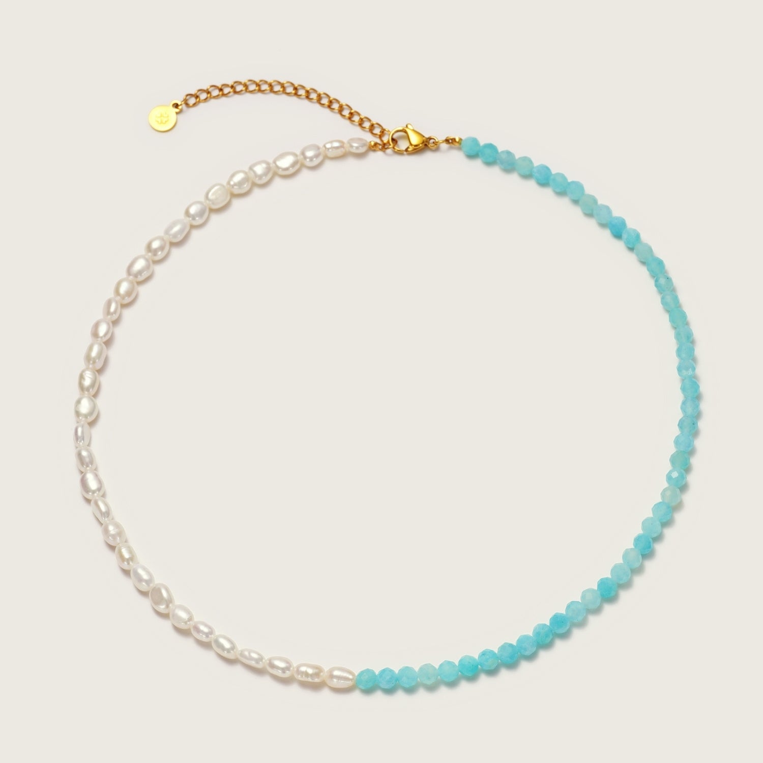 Gold Ona Amazonite Pearl Necklace