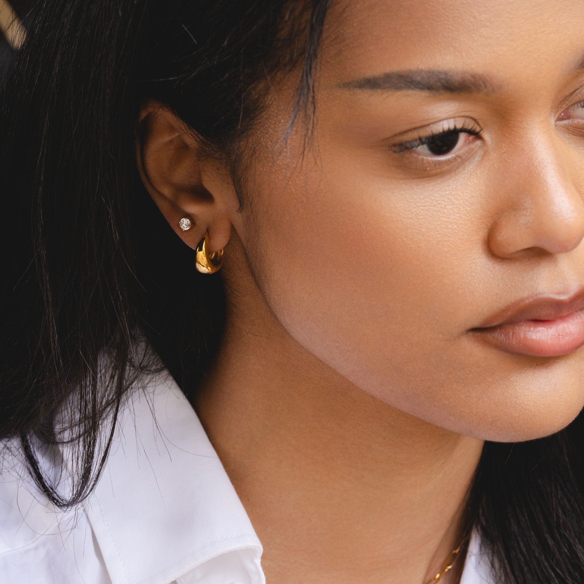 Gold Crystal Studs