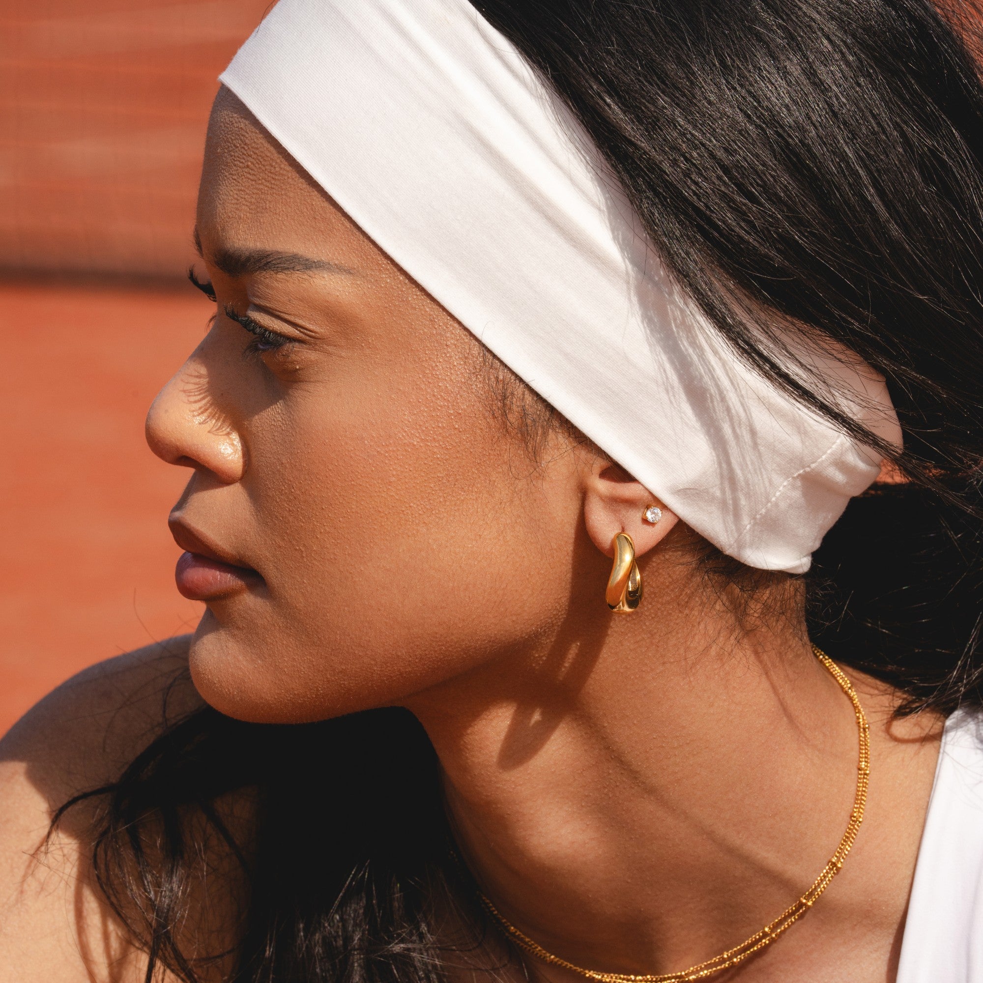 Gold Wave Hoops