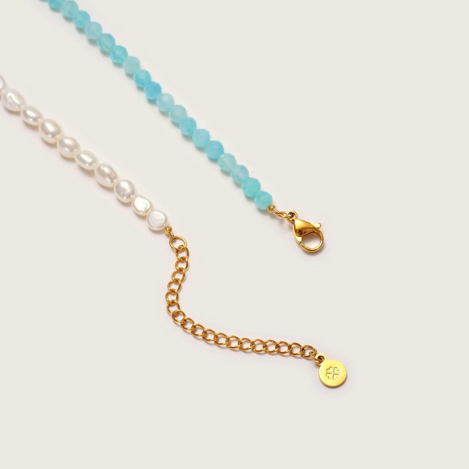 Gold Ona Amazonite Pearl Necklace