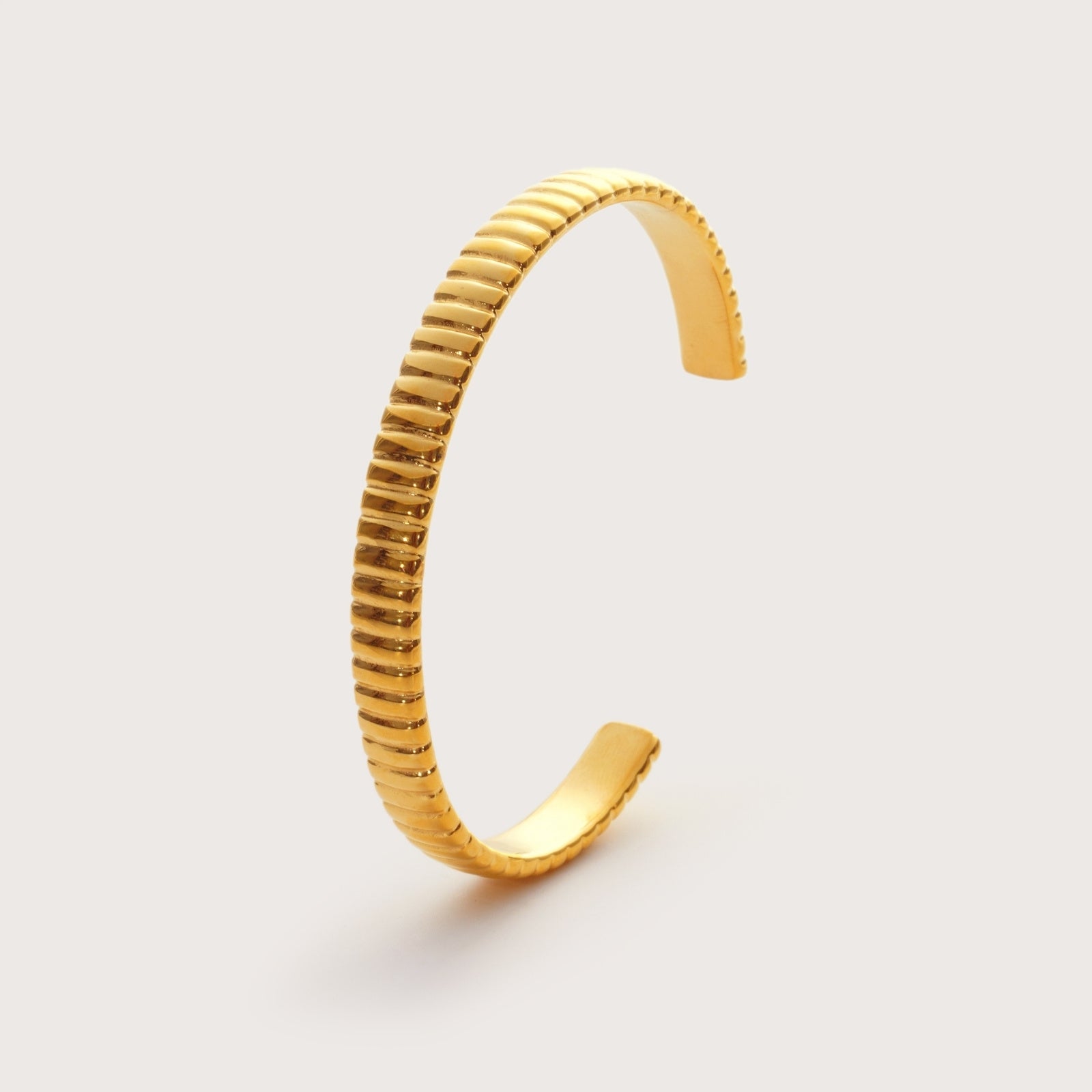 Gold Ridged Bangle – waterproof textured gold bangle