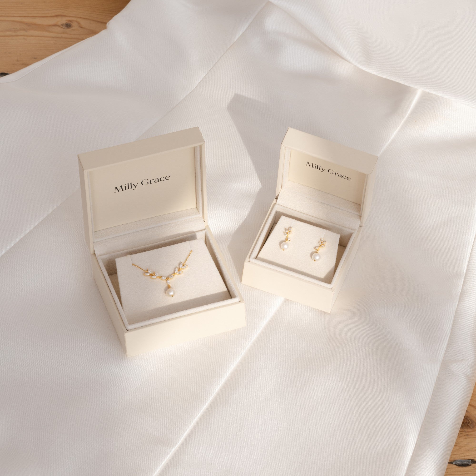 EmilysWorld Gold Evervine Pearl Earrings