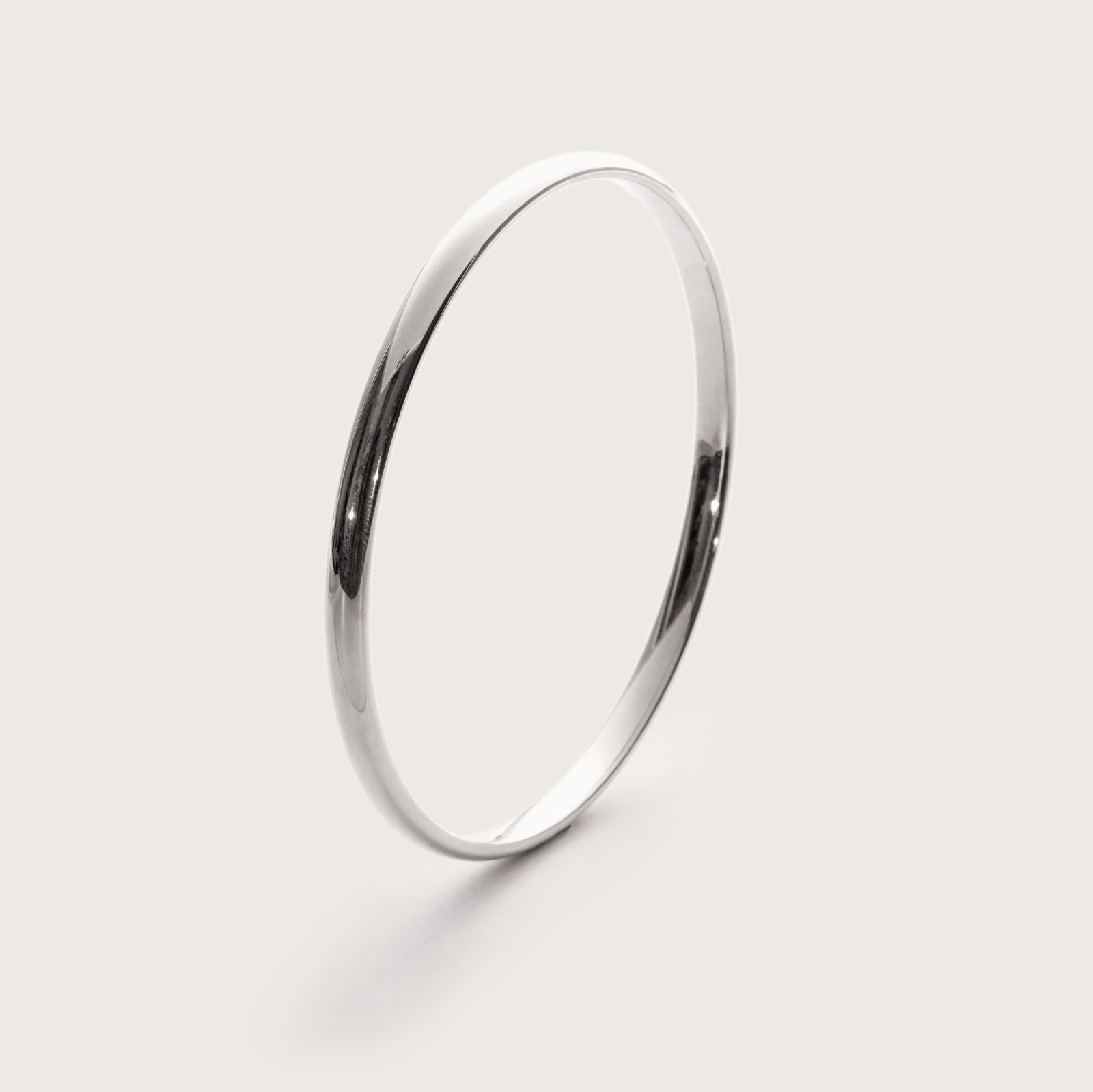 Silver Maxi Bangle on wrist