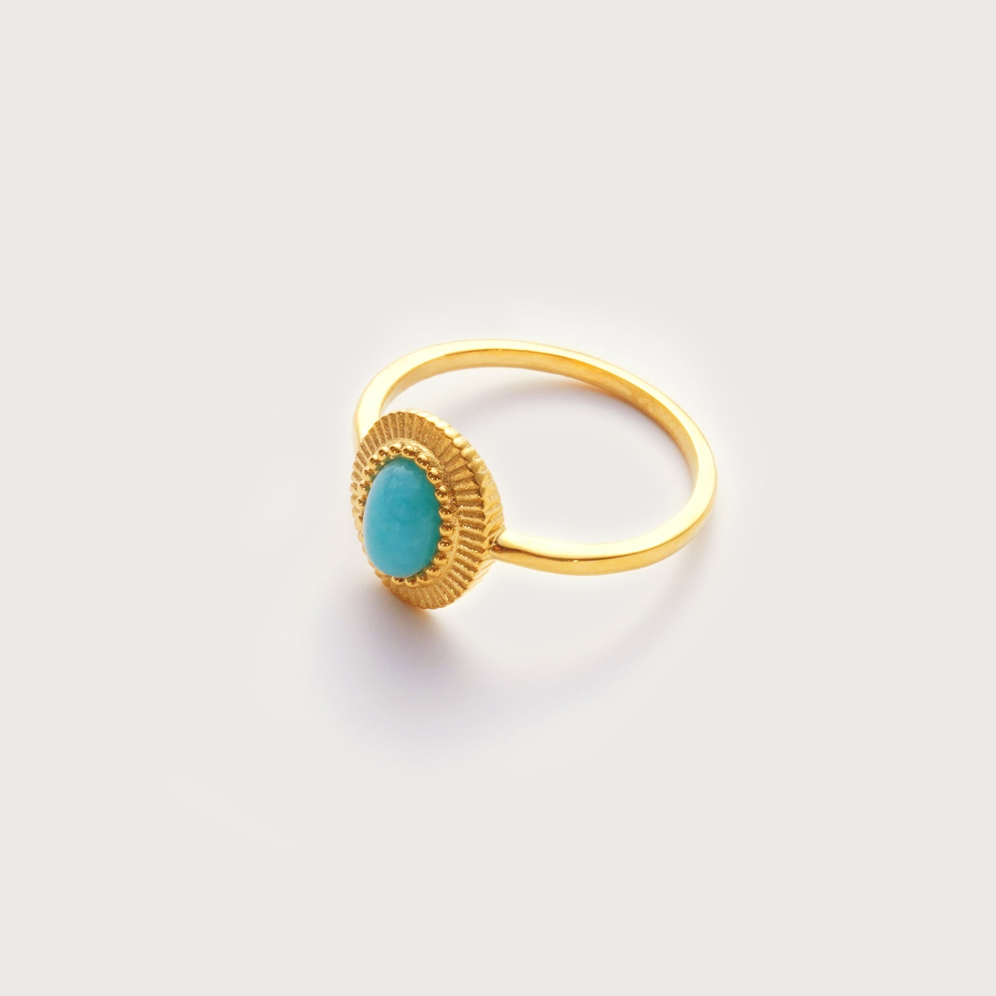 Gold Amazonite Ridged Ring