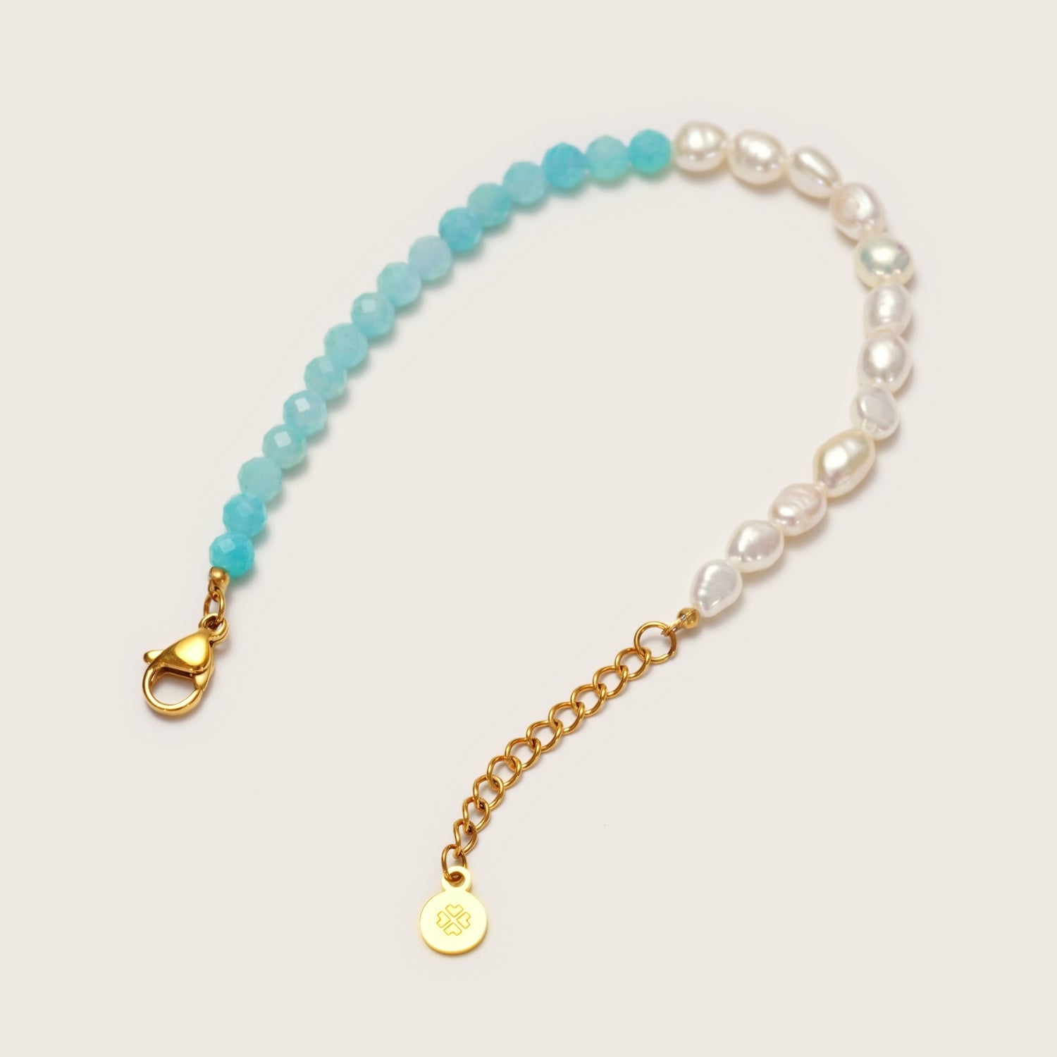 Gold Ona Amazonite Pearl Bracelet