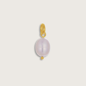 Gold Pearl Necklace Charm