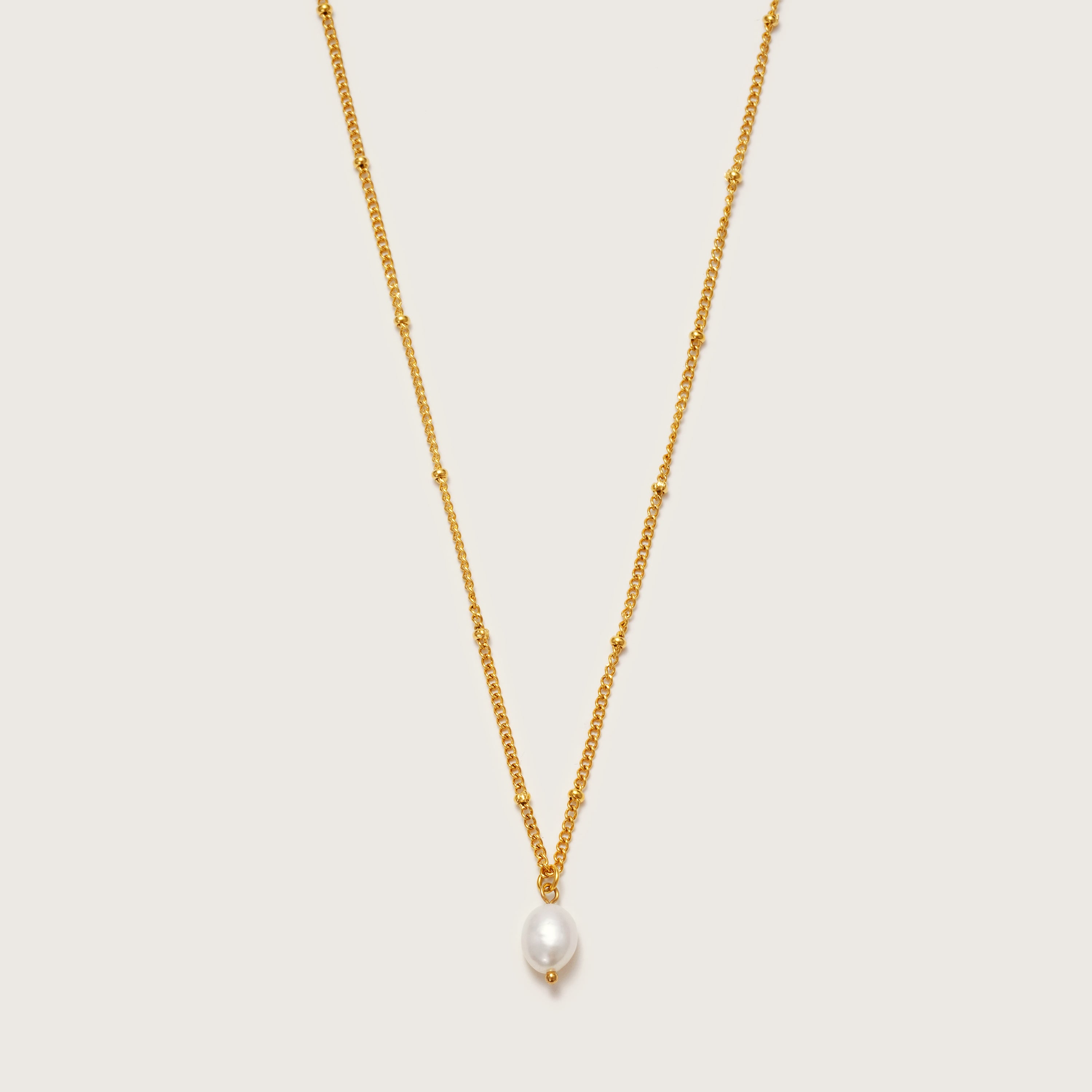 Gold Pearl Pendant Necklace