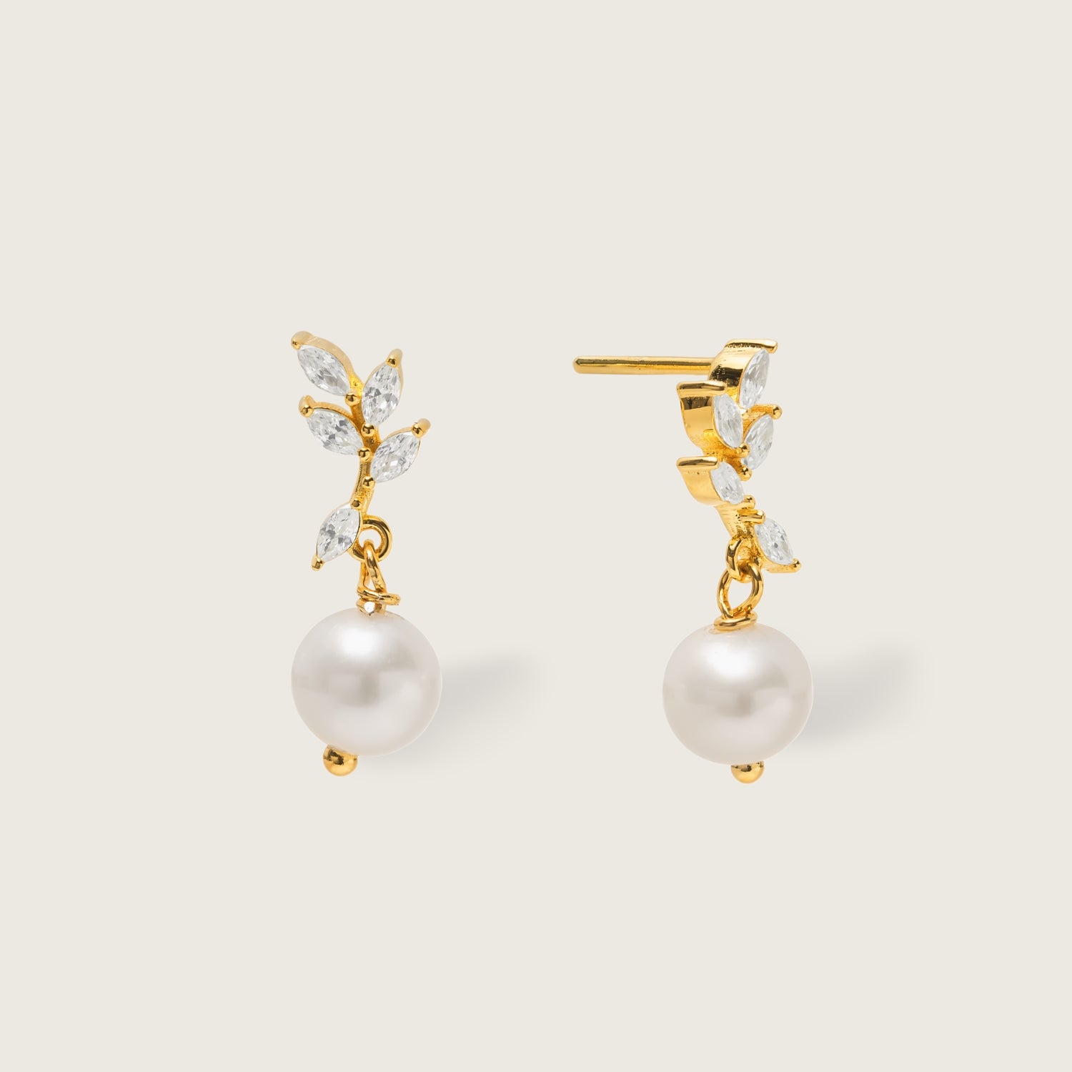 EmilysWorld Gold Evervine Pearl Earrings