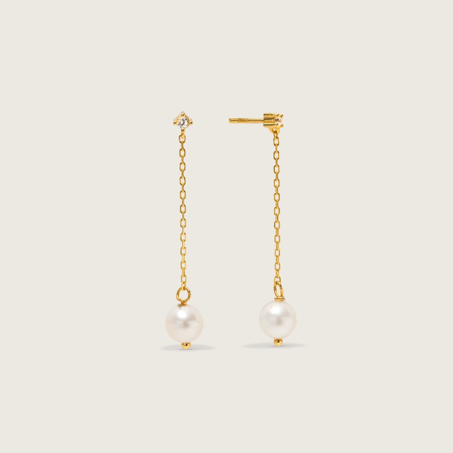 EmilysWorld Gold Pearl Drop Earrings