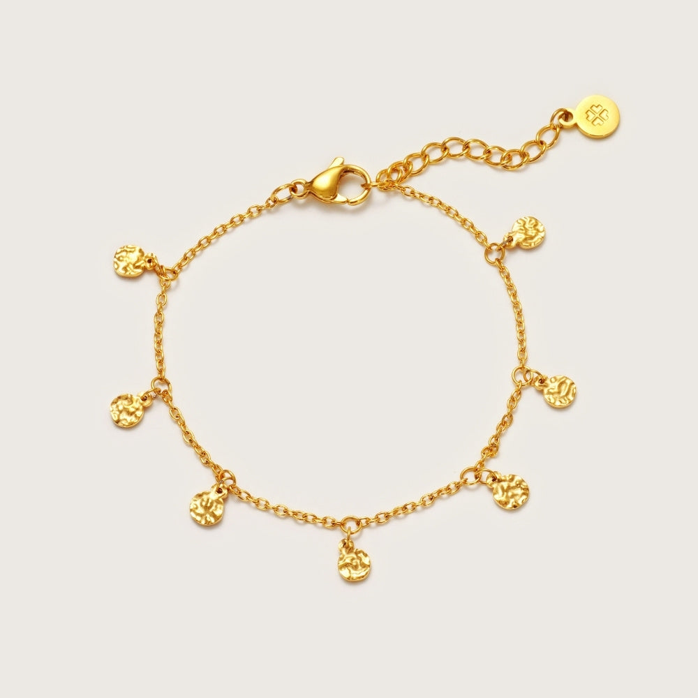Gold Molten Coin Bracelet