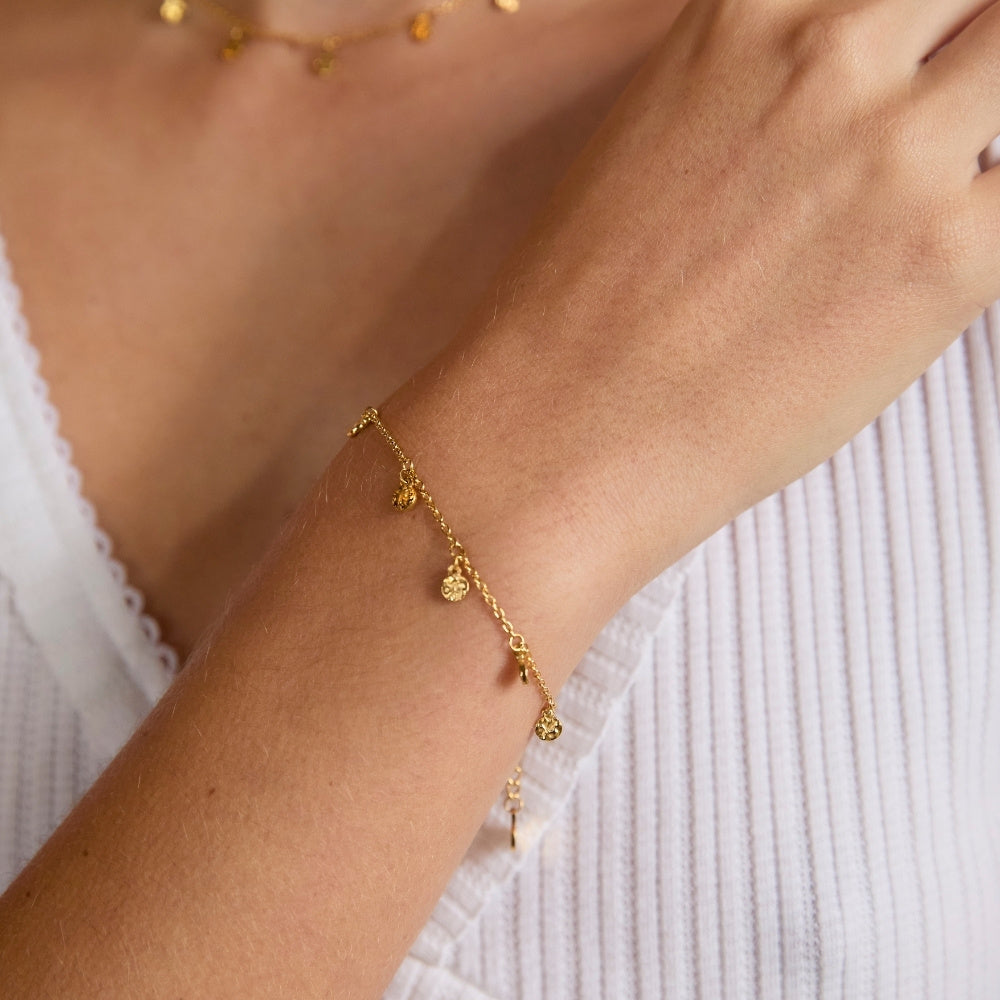 Gold Molten Coin Bracelet