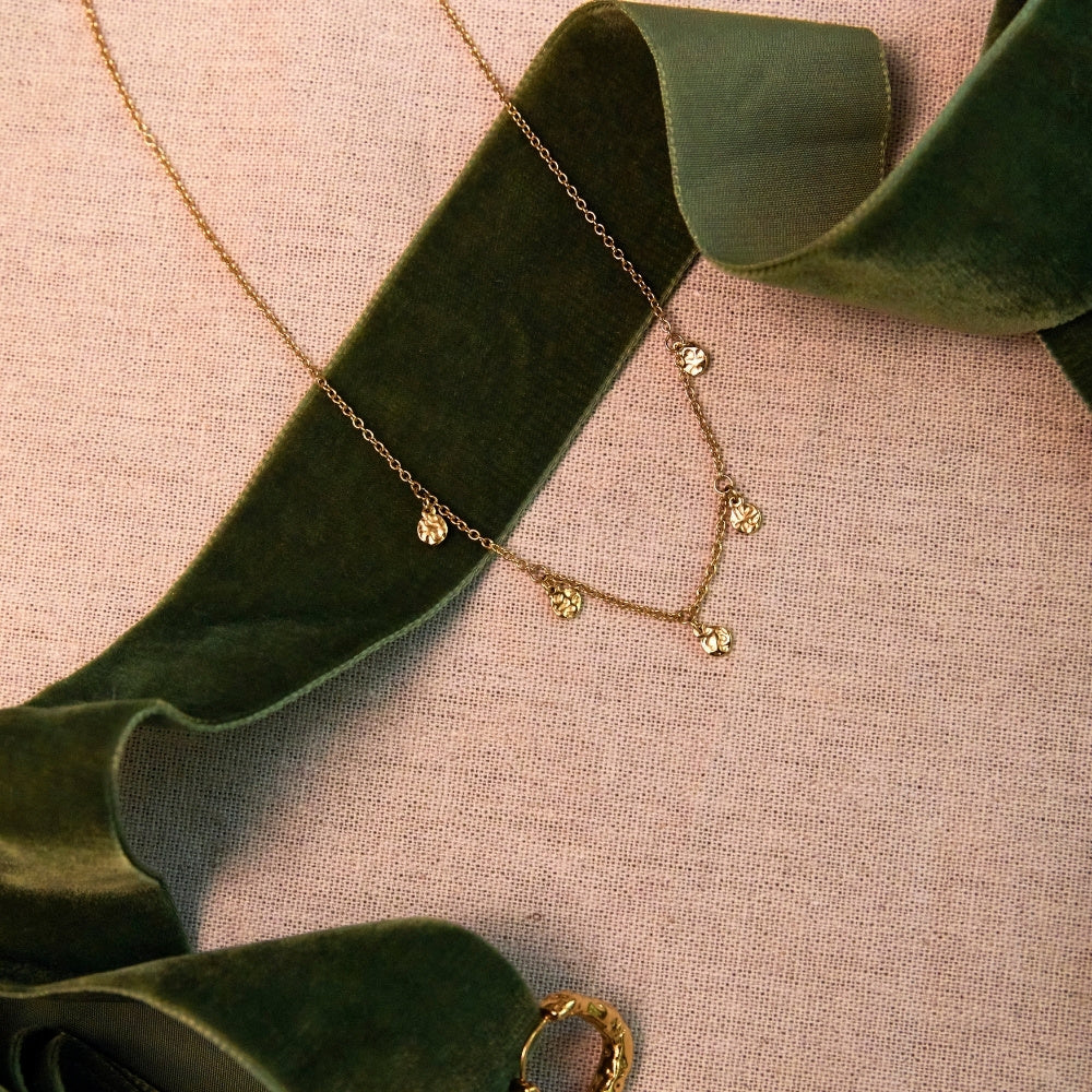 Gold Molten Coin Choker