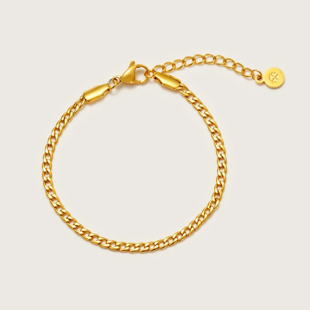 Gold Curb Chain Bracelet