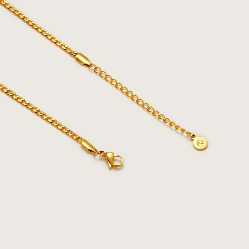 Gold Curb Chain Necklace
