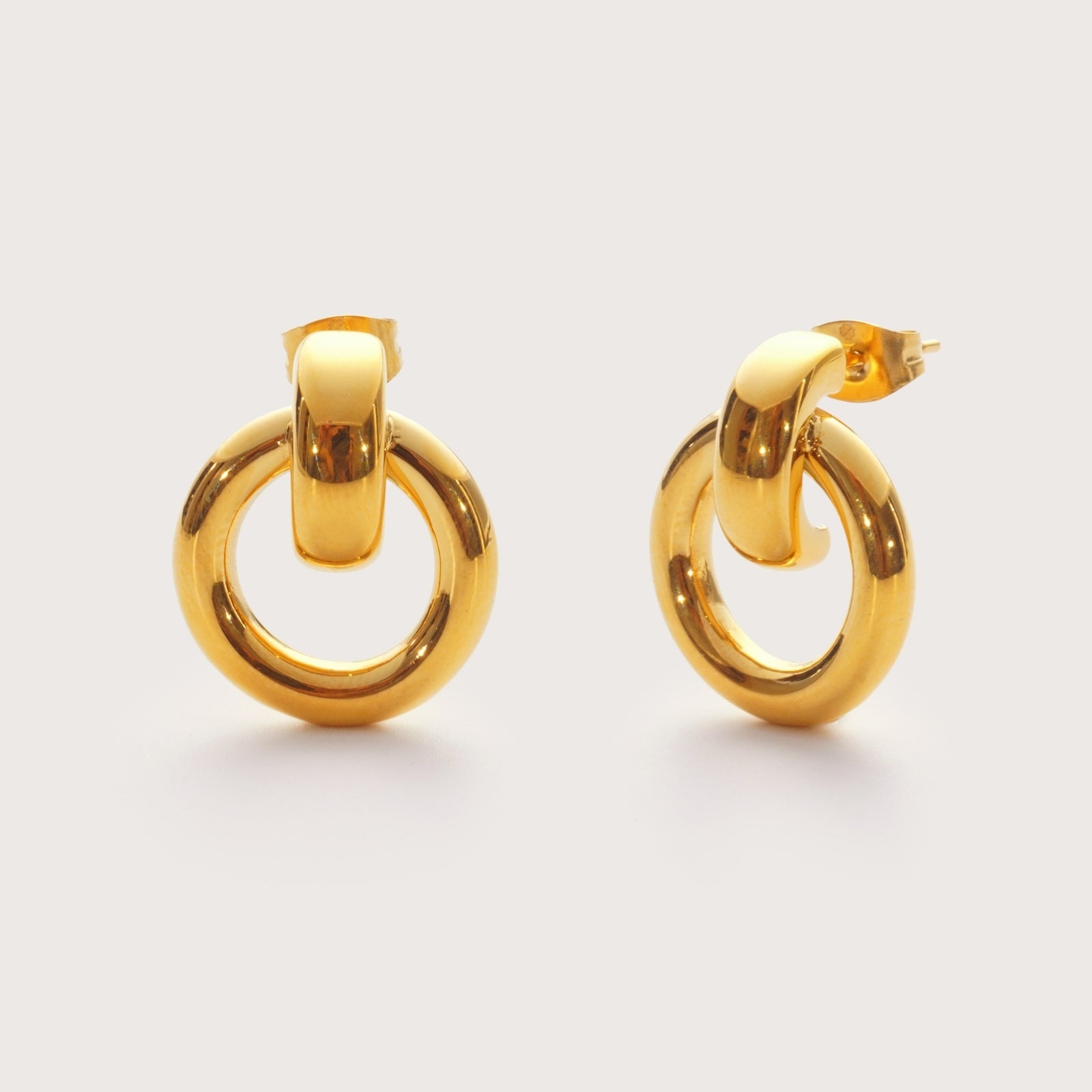 Gold Infinity Statement Studs – bold waterproof gold statement earrings