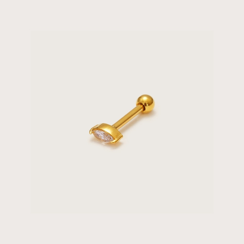Gold Single Marquise Barbell