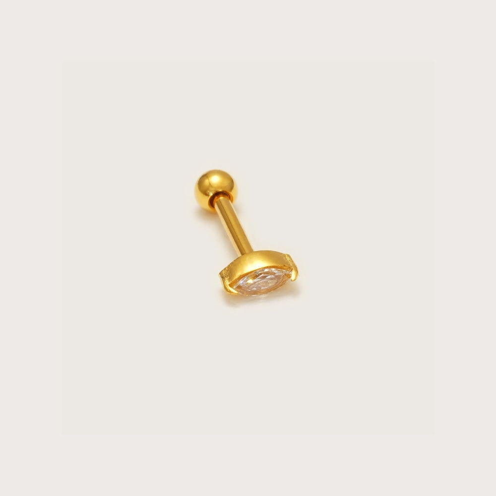 Gold Single Marquise Barbell