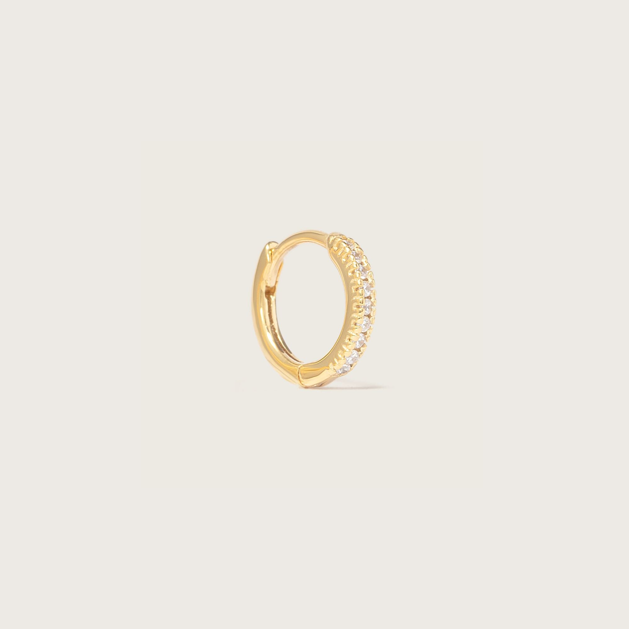 Gold Single Clear Pavé Cartilage Clicker