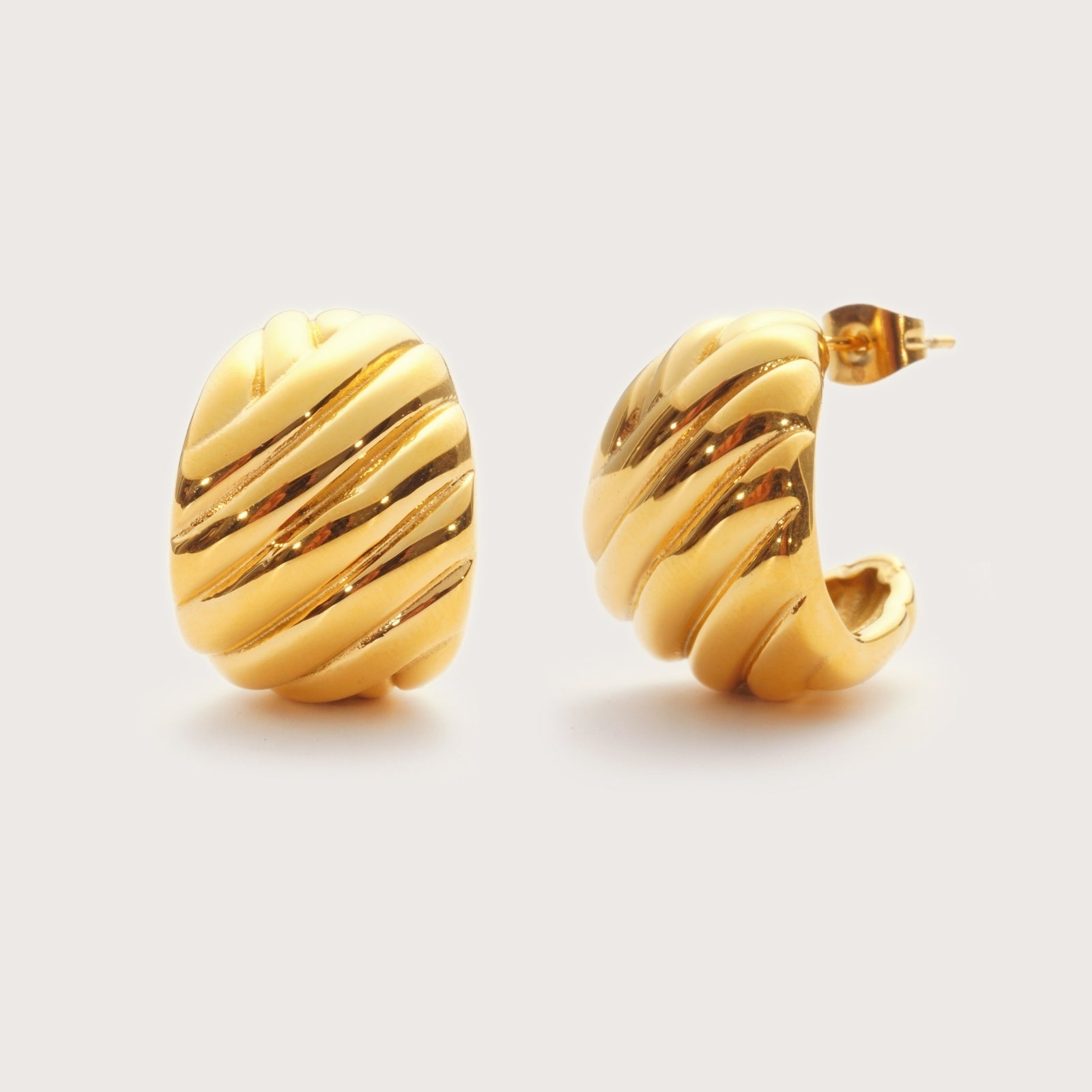 Gold Solstice Statement Studs – woven waterproof gold statement earrings