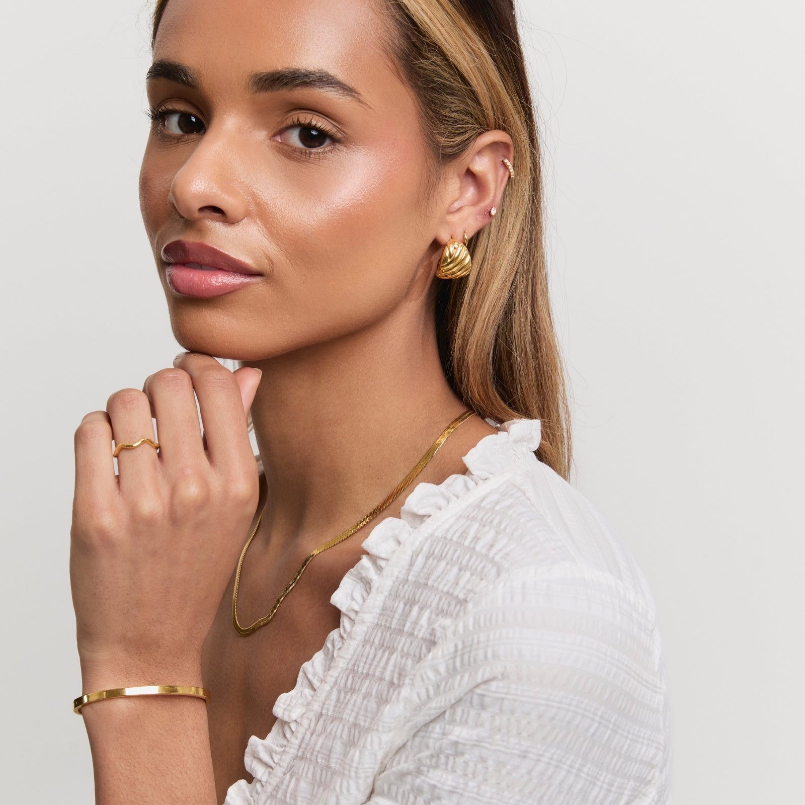 Gold Solstice Statement Studs