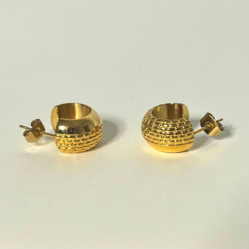 Sample Sale Gold Small Woven Hoops (Waterproof)