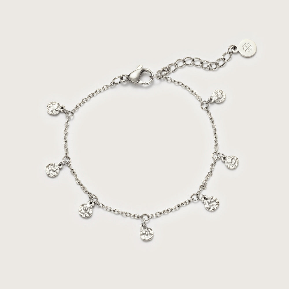 Silver Molten Coin Bracelet