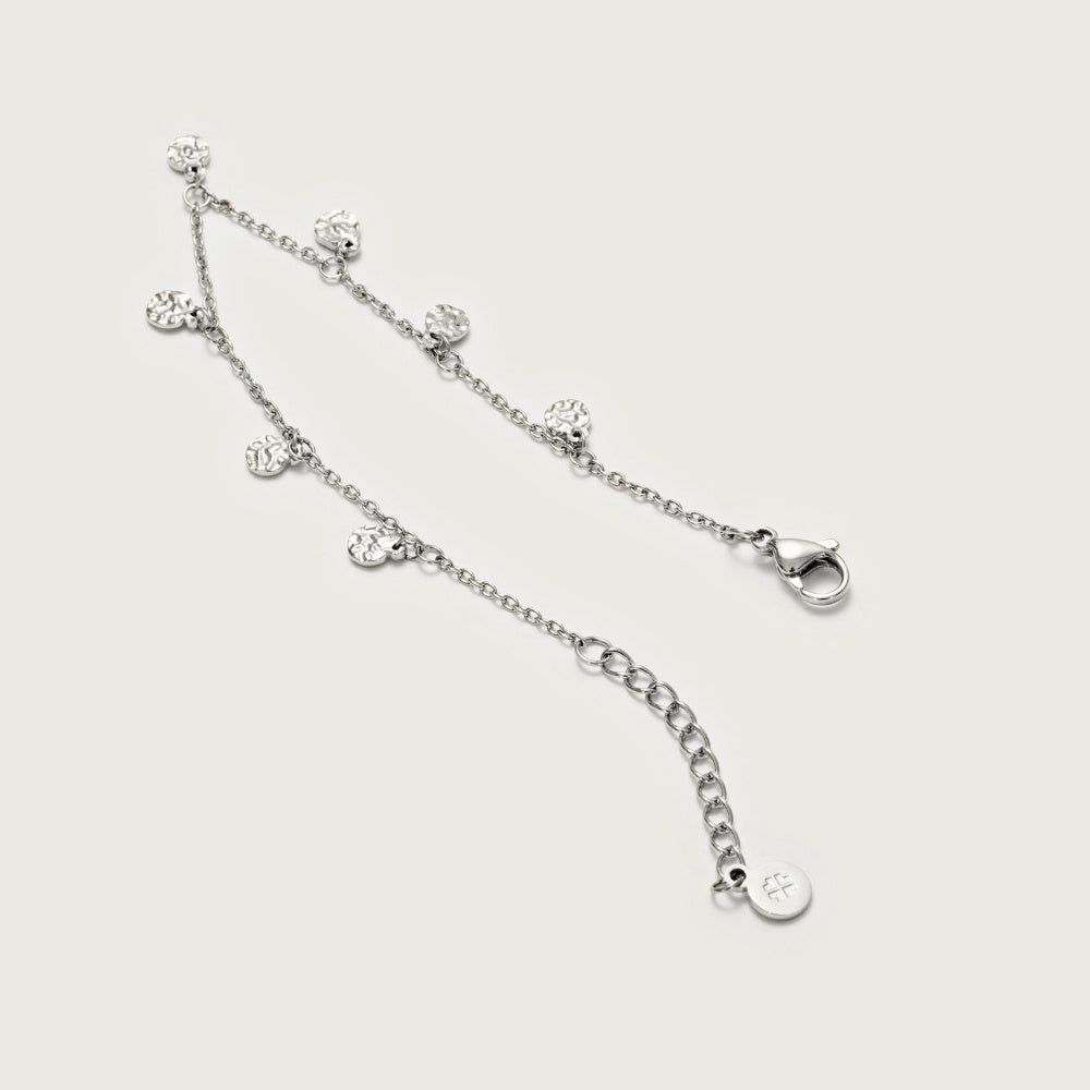 Silver Molten Coin Bracelet