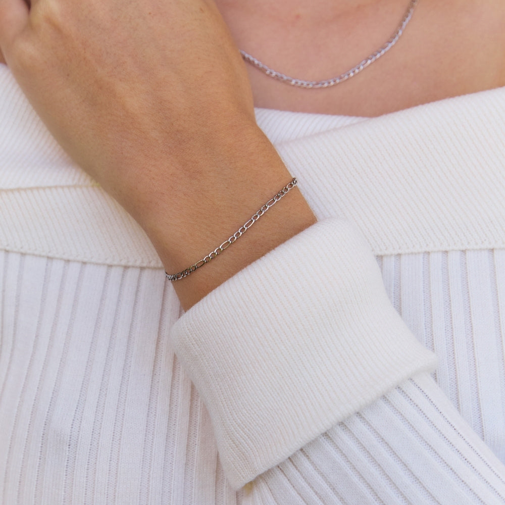 Silver Dainty Figaro Bracelet