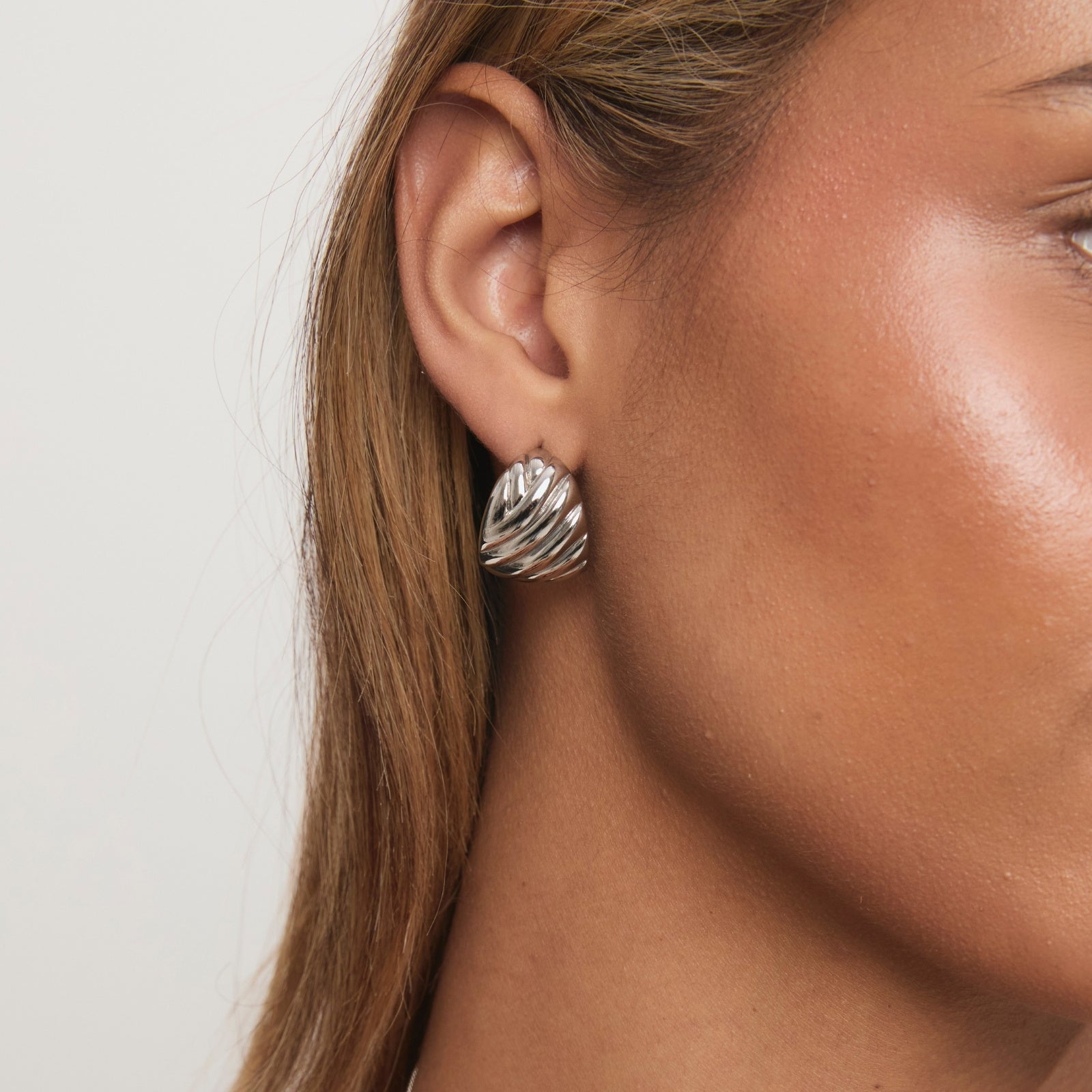Silver Solstice Statement Studs – alternate view