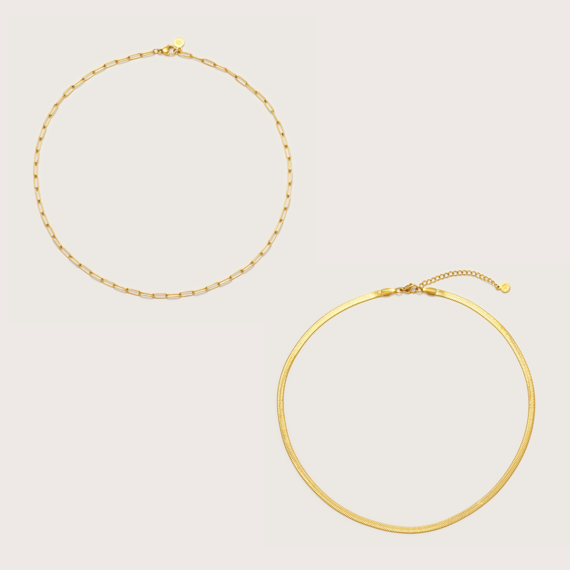 Gold Chain Necklace Layering Set