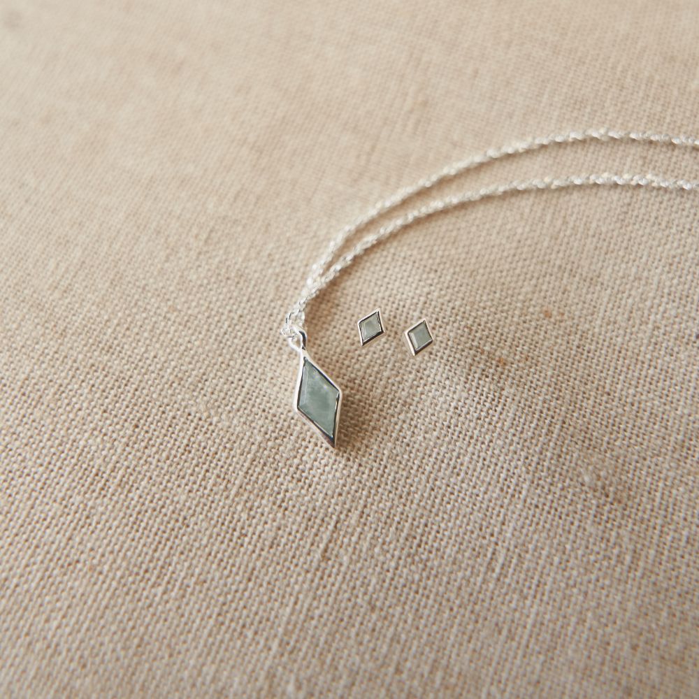 Silver Ethereal Aquamarine March Birthstone Pendant Necklace