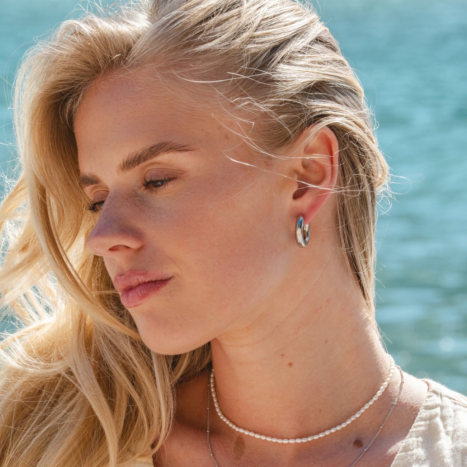 Silver Chubby Midi Hoops