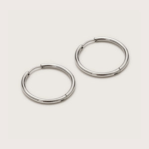 Silver Ultimate Midi Hoops 20mm - Pre-order Lifestyle