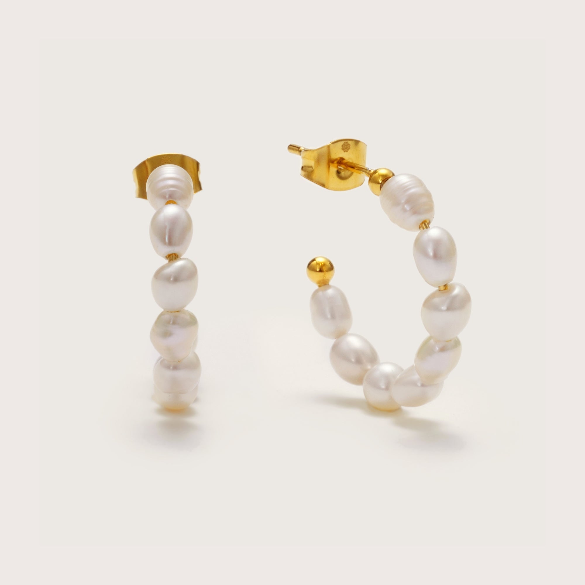 Gold Cala Pearl Hoops