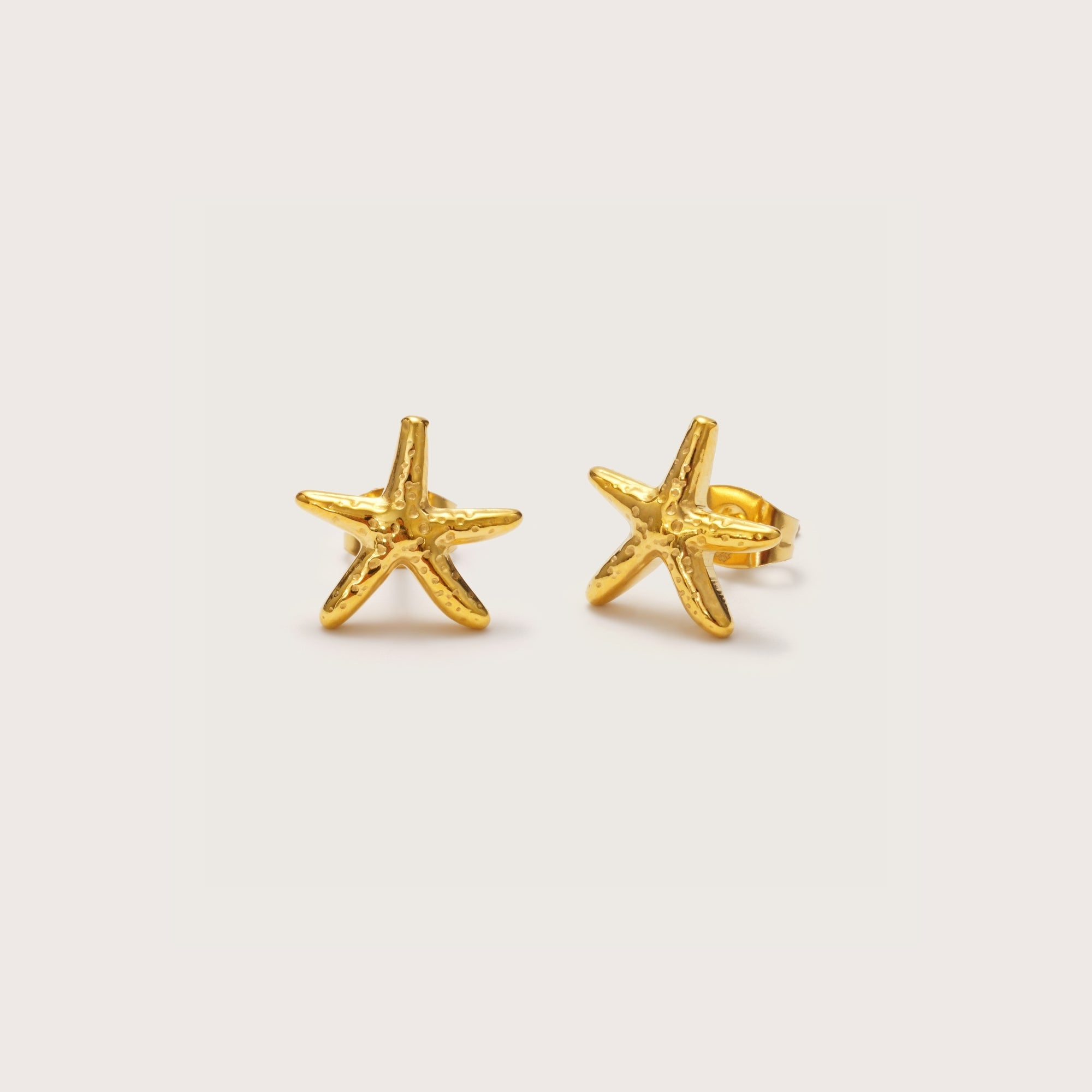 Gold Starfish Stud Earrings