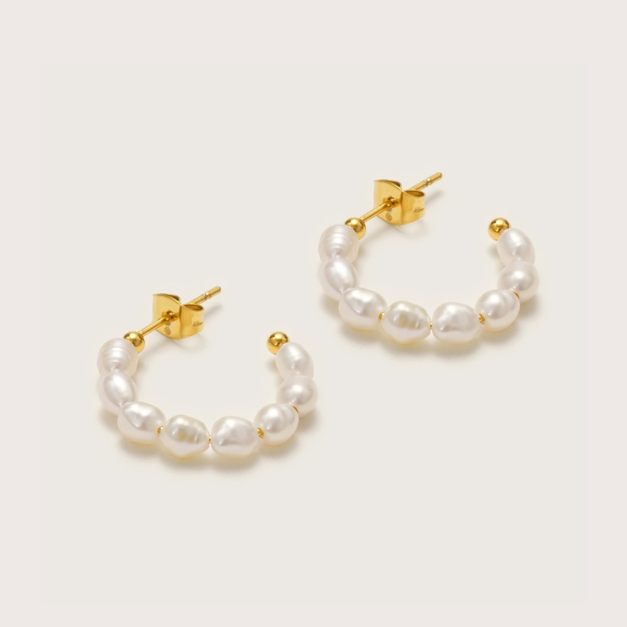 Gold Cala Pearl Hoops