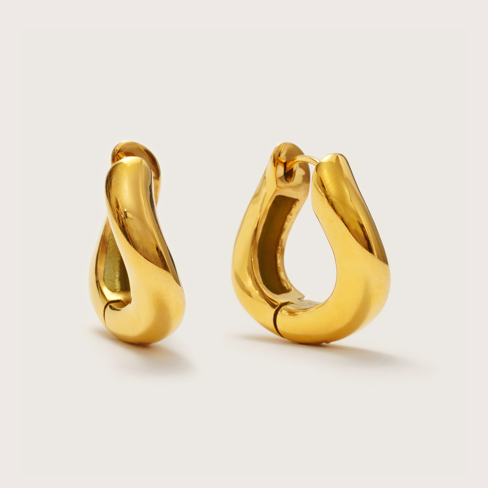 Gold Wave Hoops